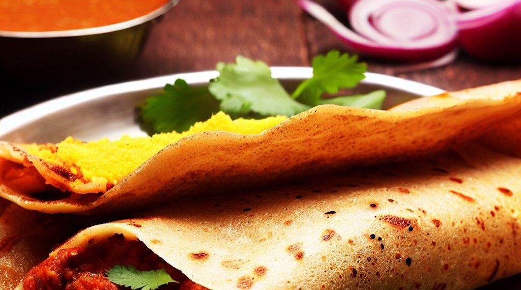 Masala Dosa Indiano: Panqueca Crocante com Recheio Picante