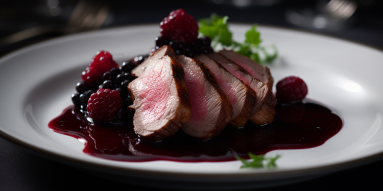receita de Magret de Pato ao Molho de Vinho Tinto e Frutas Vermelhas