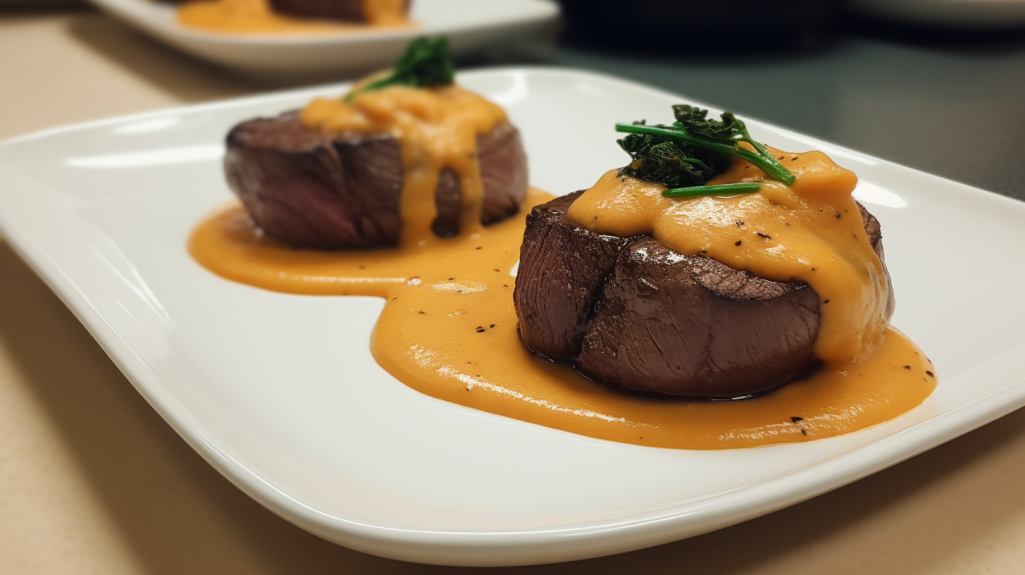 Receita de Filet Mignon com Molho de Trufas Brancas e Purê de Batata-doce: Prato Gourmet Fácil