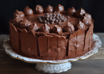 Charlotte de Chocolate: Torta de Biscoito e Creme de Chocolate