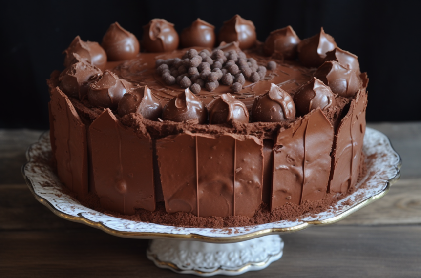 Charlotte de Chocolate: Torta de Biscoito e Creme de Chocolate